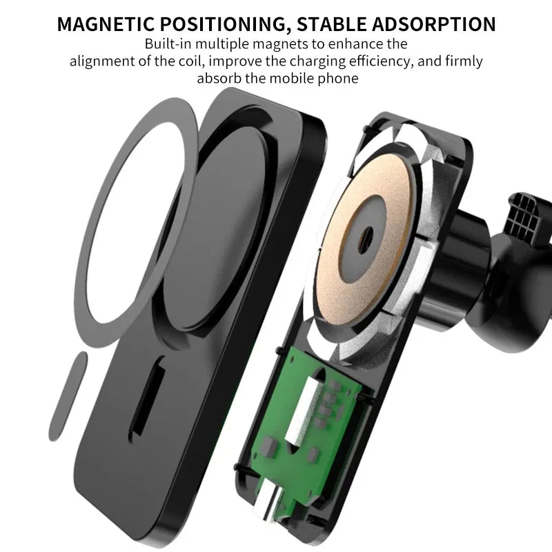 30W Magnetische und Kabellose Induktionsladegerät für alle ab IPhone 12 Mit Magic Ring Hülle für besseren Halt